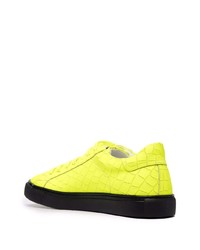 gelbgrüne Leder niedrige Sneakers von Hide&Jack