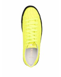 gelbgrüne Leder niedrige Sneakers von Hide&Jack