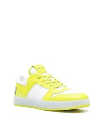 gelbgrüne Leder niedrige Sneakers von Jimmy Choo