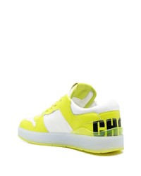 gelbgrüne Leder niedrige Sneakers von Jimmy Choo