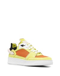 gelbgrüne Leder niedrige Sneakers von Buscemi