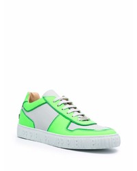 gelbgrüne Leder niedrige Sneakers von Philipp Plein