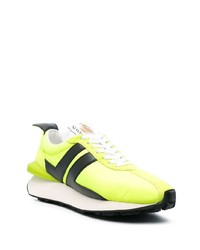 gelbgrüne Leder niedrige Sneakers von Lanvin