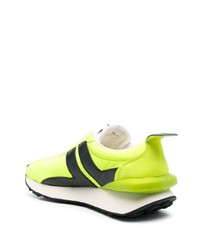 gelbgrüne Leder niedrige Sneakers von Lanvin