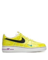 gelbgrüne Leder niedrige Sneakers von Nike