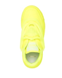gelbgrüne Leder niedrige Sneakers von Versace