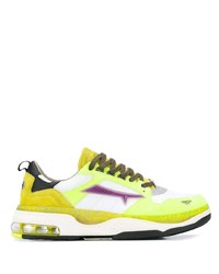 gelbgrüne Leder niedrige Sneakers von Premiata