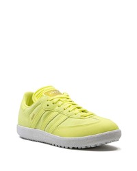 gelbgrüne Leder niedrige Sneakers von adidas