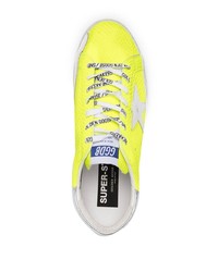 gelbgrüne Leder niedrige Sneakers von Golden Goose