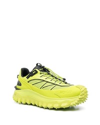 gelbgrüne Leder niedrige Sneakers von Moncler