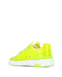 gelbgrüne Leder niedrige Sneakers von Givenchy