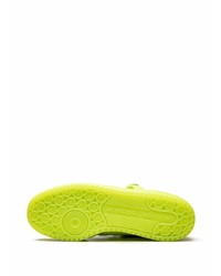 gelbgrüne Leder niedrige Sneakers von adidas