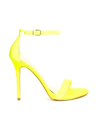 gelbgrüne Leder Sandaletten