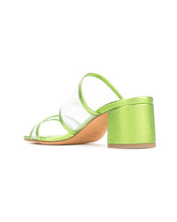 gelbgrüne Leder Sandaletten von Maryam Nassir Zadeh