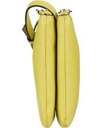 gelbgrüne Leder Umhängetasche von Calvin Klein