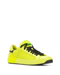 gelbgrüne niedrige Sneakers von Balmain