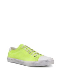 gelbgrüne niedrige Sneakers von Saint Laurent