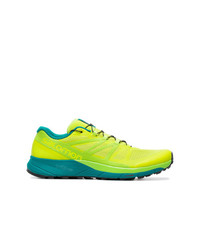 gelbgrüne niedrige Sneakers von Salomon S/Lab