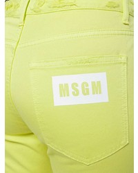 gelbgrüne Schlagjeans von MSGM