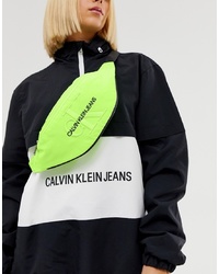 gelbgrüne Segeltuch Bauchtasche von Calvin Klein Jeans
