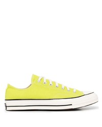 gelbgrüne Segeltuch niedrige Sneakers von Converse