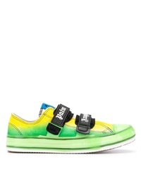 gelbgrüne Segeltuch niedrige Sneakers von Palm Angels