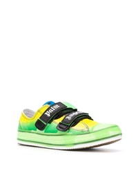 gelbgrüne Segeltuch niedrige Sneakers von Palm Angels