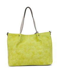 gelbgrüne Shopper Tasche aus Leder von EMILY & NOAH