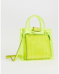 gelbgrüne Shopper Tasche aus Leder von Essentiel Antwerp