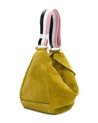 gelbgrüne Shopper Tasche aus Wildleder von Manu Atelier