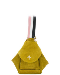 gelbgrüne Shopper Tasche aus Wildleder von Manu Atelier