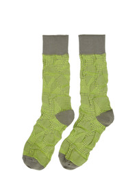 gelbgrüne Socken von Issey Miyake Men