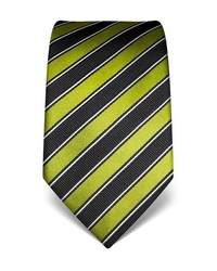 gelbgrüne vertikal gestreifte Krawatte von Vincenzo Boretti