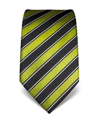 gelbgrüne vertikal gestreifte Krawatte von Vincenzo Boretti