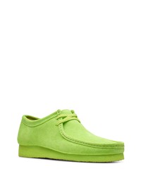 gelbgrüne Wildleder Derby Schuhe