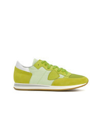 gelbgrüne Wildleder niedrige Sneakers