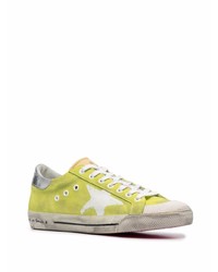 gelbgrüne Wildleder niedrige Sneakers von Golden Goose