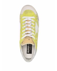 gelbgrüne Wildleder niedrige Sneakers von Golden Goose