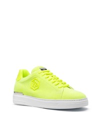 gelbgrüne Wildleder niedrige Sneakers von Philipp Plein