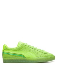 gelbgrüne Wildleder niedrige Sneakers von Puma