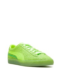 gelbgrüne Wildleder niedrige Sneakers von Puma