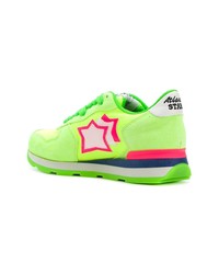 gelbgrüne Wildleder niedrige Sneakers von atlantic stars