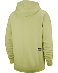 gelbgrüner bedruckter Pullover mit einem Kapuze von Nike SB