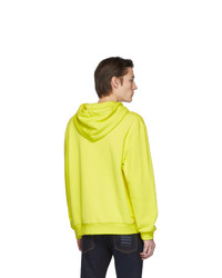 gelbgrüner bedruckter Pullover mit einem Kapuze von Etro