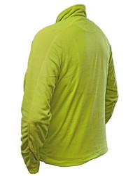 gelbgrüner Fleece-Pullover mit einem Reißverschluß von Fifty Five