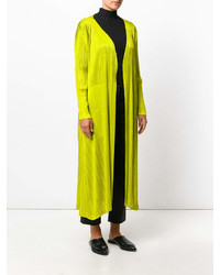 gelbgrüner Mantel von Pleats Please Issey Miyake