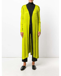 gelbgrüner Mantel von Pleats Please Issey Miyake