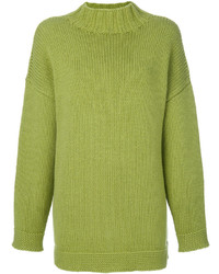 gelbgrüner Oversize Pullover