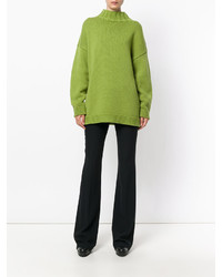 gelbgrüner Oversize Pullover von Alexander McQueen