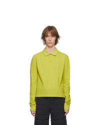 gelbgrüner Polo Pullover
